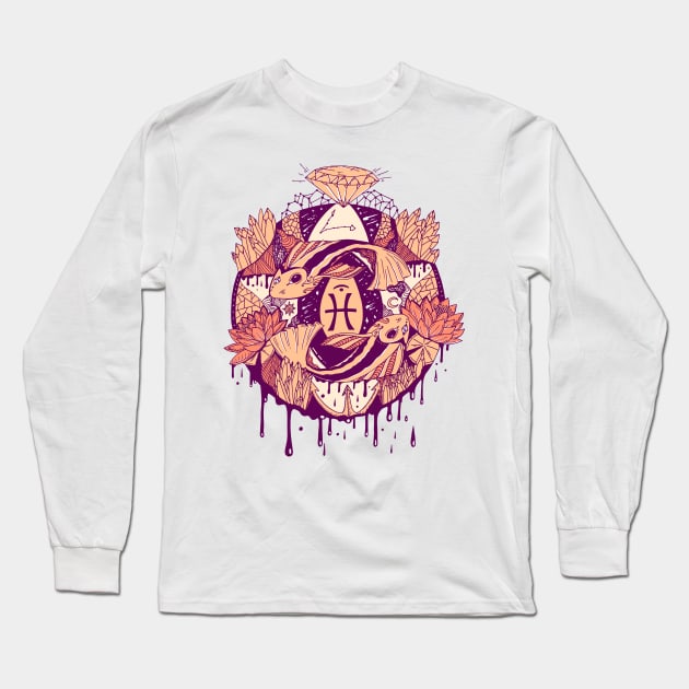 Peach Mystic Pisces Motion Long Sleeve T-Shirt by kenallouis